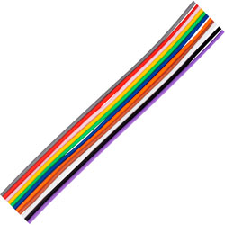 Multi-Coloured 8 Way Ribbon Cable